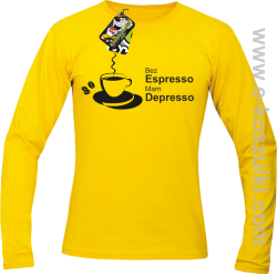 Bez Espresso Mam Depresso - Longsleeve męski żółty