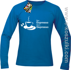 Bez Espresso Mam Depresso - Longsleeve męski niebieski