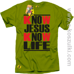 Know Jesus know life - Koszulka męska  kiwi