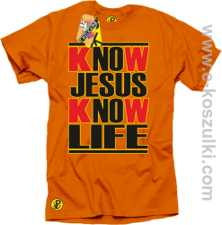 Know Jesus know life - Koszulka męska  pomarańcz