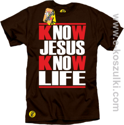 Know Jesus know life - Koszulka męska  brąz