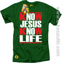 Know Jesus know life - Koszulka męska khely zielony