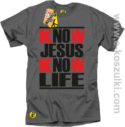 Know Jesus know life - Koszulka męska  grafit
