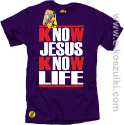 Know Jesus know life - Koszulka męska fiolet