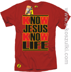 Know Jesus know life - Koszulka męska  czerwony