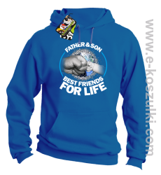 FATHER & SON BEST FRIENDS FOR LIFE - bluza z kapturem niebieska