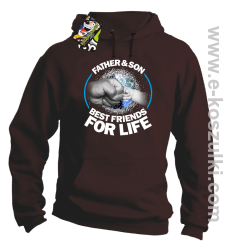 FATHER & SON BEST FRIENDS FOR LIFE - bluza z kapturem brązowa