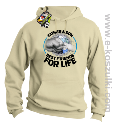 FATHER & SON BEST FRIENDS FOR LIFE - bluza z kapturem beżowa