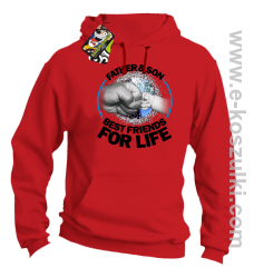 FATHER & SON BEST FRIENDS FOR LIFE - bluza z kapturem czerwona