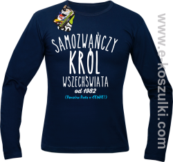 Samozwańczy Król Wszechświata - longsleeve męski granatowy