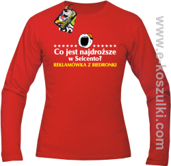 Co jest najdroższe w Seicento Reklamówka z Biedronki - longsleeve męski czerwony