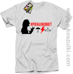 Kobieta krzycząca PIEKŁO KOBIET - t-shirt męski biała