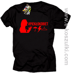 Kobieta krzycząca PIEKŁO KOBIET - t-shirt męski czarna