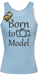 Born to model - top damski błękitny