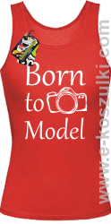 Born to model - top damski czerwony