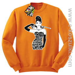 audrey hepburn RETRO-ART - bluza bez kaptura STANDARD pomarańczowa