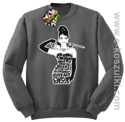 audrey hepburn RETRO-ART - bluza bez kaptura STANDARD szara