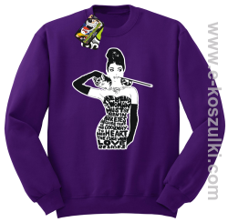 audrey hepburn RETRO-ART - bluza bez kaptura STANDARD fioletowa