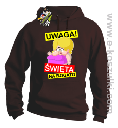 UWAGA Święta na Bogato Różowa Dżoana - bluza męska z kapturem brązowa