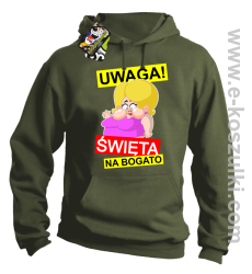 UWAGA Święta na Bogato Różowa Dżoana - bluza męska z kapturem khaki