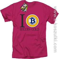 I love Bitcoin Gold - koszulka męska różowa