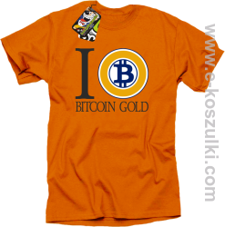 I love Bitcoin Gold - koszulka męska pomarańczowa