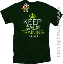 Keep Calm and TRAINING HARD - koszulka męska butelkowa