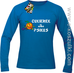 Cukierek albo psikus Hallowen - longsleeve męski niebieski 