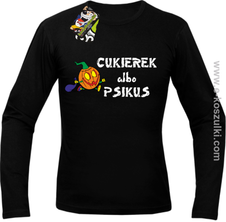 Cukierek albo psikus Hallowen - longsleeve męski czarny 