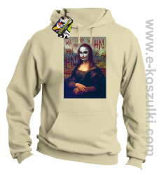 Mona Lisa Hello Jocker - bluza z kapturem beżowa