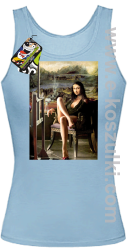 Mona Lisa ModelArt Parody - top damski błękitny