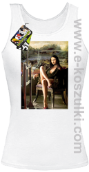 Mona Lisa ModelArt Parody - top damski biały