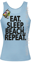 Eat Sleep Beach Repeat - top damski błekitny