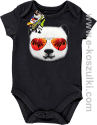 Pandzia frontface 3d Panda na wakacjach - body dziecięce czarne