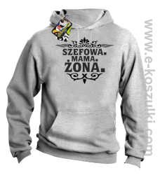 Szefowa Mama Żona - bluza z kapturem melanż 