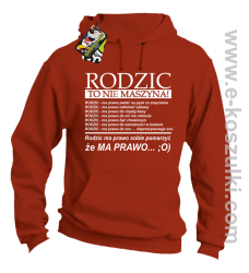 Rodzic to nie maszyna - Bluza z kapturem pomarańcz