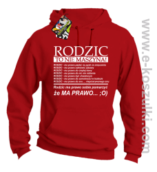 Rodzic to nie maszyna - Bluza z kapturem red