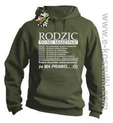 Rodzic to nie maszyna - Bluza z kapturem khaki
