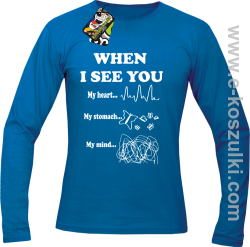 When I See you My Heart My Stomach My Mind - Longsleeve męski niebieski