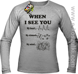 When I See you My Heart My Stomach My Mind - Longsleeve męski melanż 