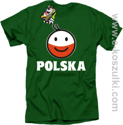 POLSKA Emotik dwukolorowy - koszulka męska zielona