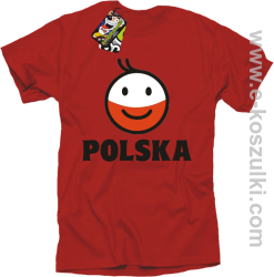 POLSKA Emotik dwukolorowy - koszulka męska czerwona