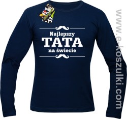 Najlepszy TATA na świecie wzór 01STANDESHE - longsleeve męski granatowy