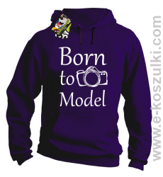 Born to model - bluza z kapturem fioletowa