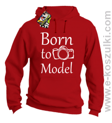 Born to model - bluza z kapturem czerwona