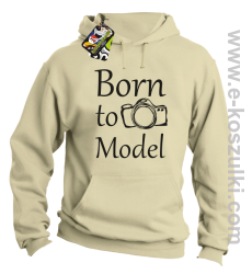 Born to model - bluza z kapturem beżowa