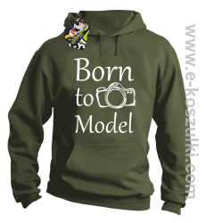 Born to model - bluza z kapturem khaki