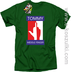 Tommy Middle Finger - koszulka męska zielona