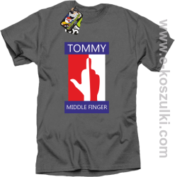 Tommy Middle Finger - koszulka męska szara