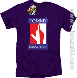 Tommy Middle Finger - koszulka męska fioletowa